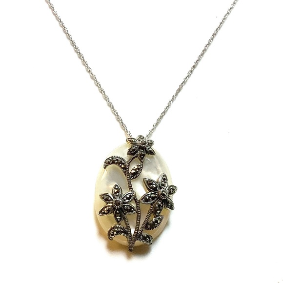 Genevieve & Grace Jewelry - Genevieve & Grace Sterling Silver and Marcasite Necklace